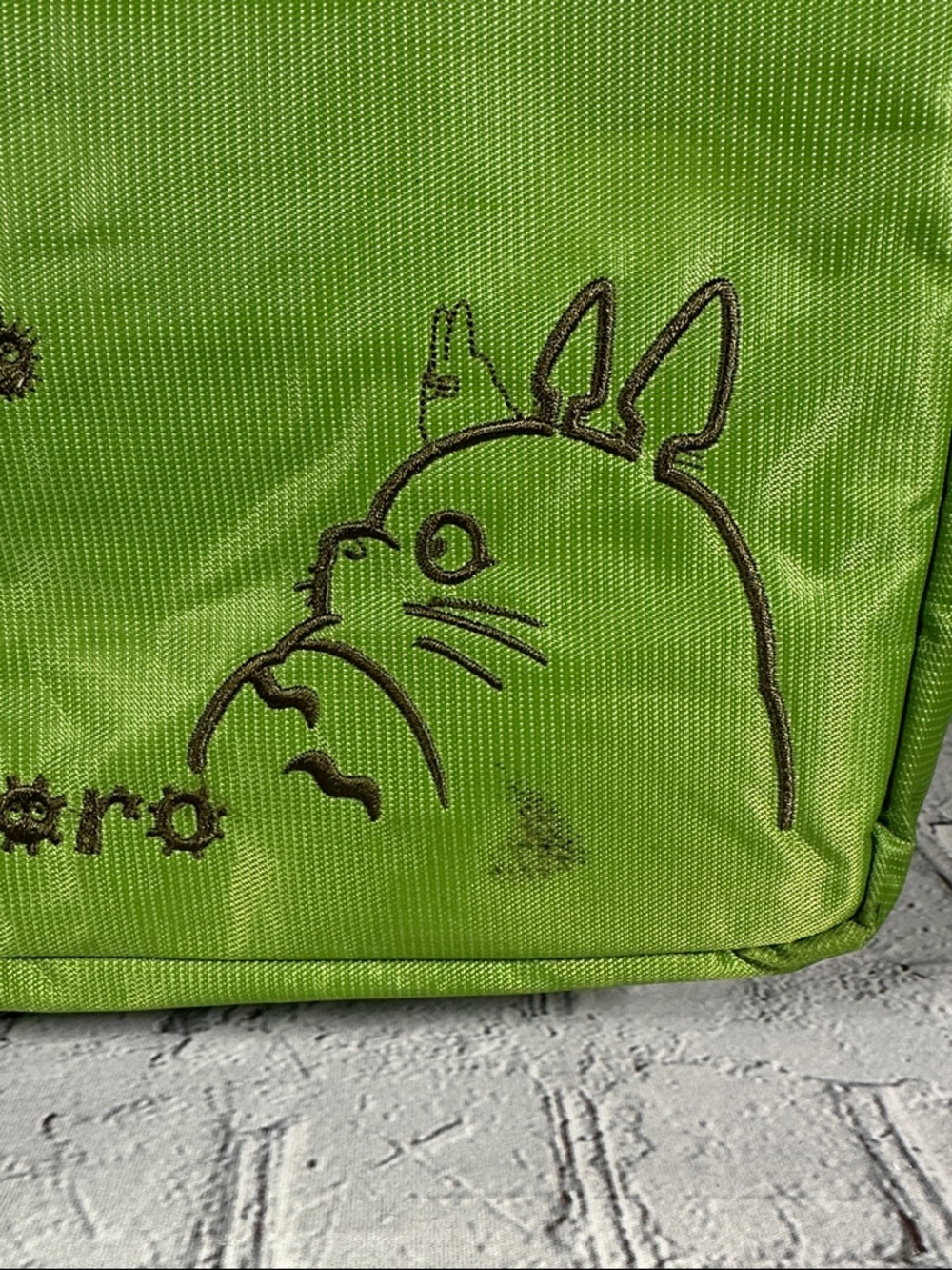 Studio Ghibli My Neighbor Totoro Green Laptop Tote Bag Anime w/ pouch embroidery - Picture 8 of 16